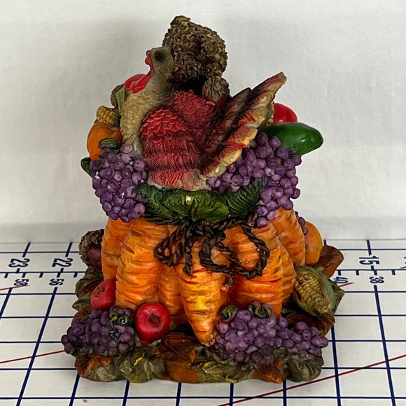 Thanksgiving Fall Decor Figurine Harvest Turkey Bear Resin Table Top Centerpiece - Picture 7 of 7